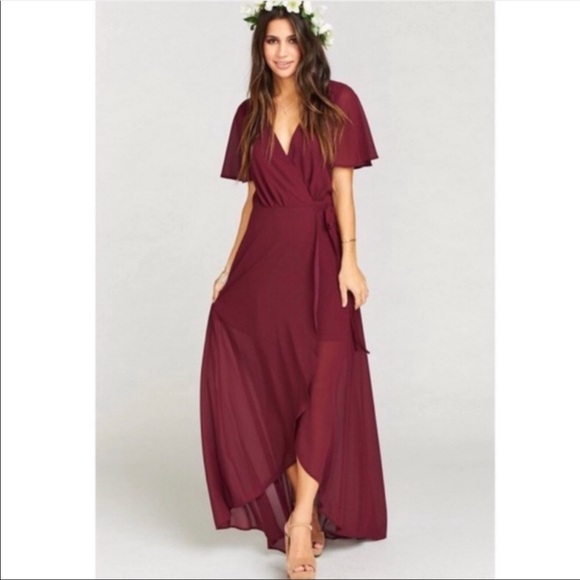 Show Me Your MuMu Dresses & Skirts - Show Me Your MuMu Sophia Wrap Dress Cranberry SZ M